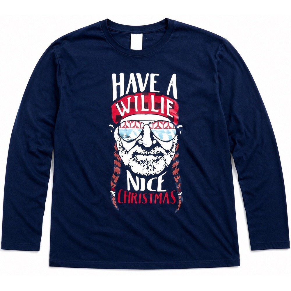 Graphic Tops Have A Willie Nice Christmas Long Sleeve T-Shirt XL 100% Cotton